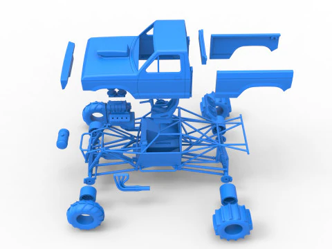 Mud dragster Version 2 Scale 1 to 25 3D Print Model