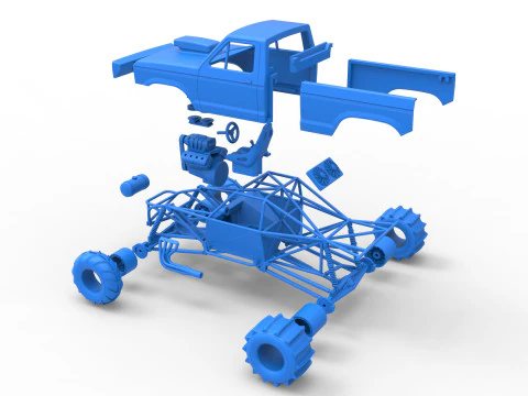 Mud dragster Version 2 Scale 1 to 25 3D Print Model