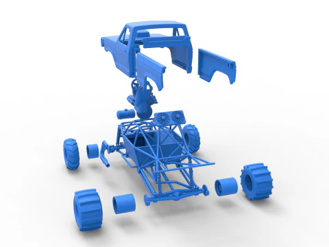 Mud dragster Version 2 Scale 1 to 25 3D Print Model