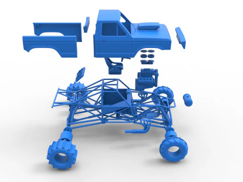 Mud dragster Version 2 Scale 1 to 25 3D Print Model