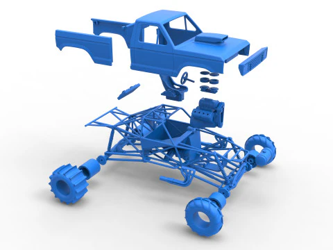 Mud dragster Version 2 Scale 1 to 25 3D Print Model