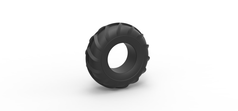 Mud dragster front tire 3 Scale 1 to 25 3D Print Model .c4d .max .obj .3ds .fbx .stl .blend 