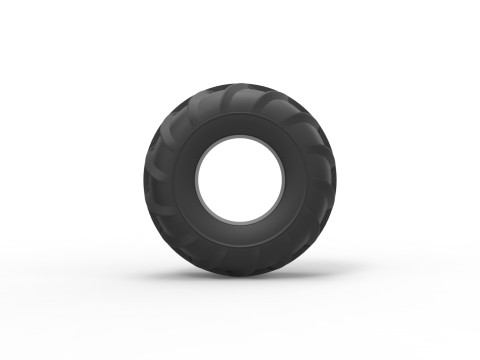 Mud dragster front tire 3 Scale 1 to 25 3D Print Model