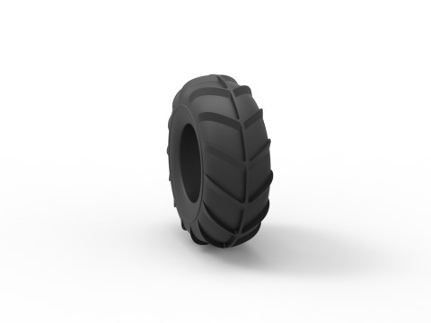 Mud dragster front tire 3 Scale 1 to 25 3D Print Model