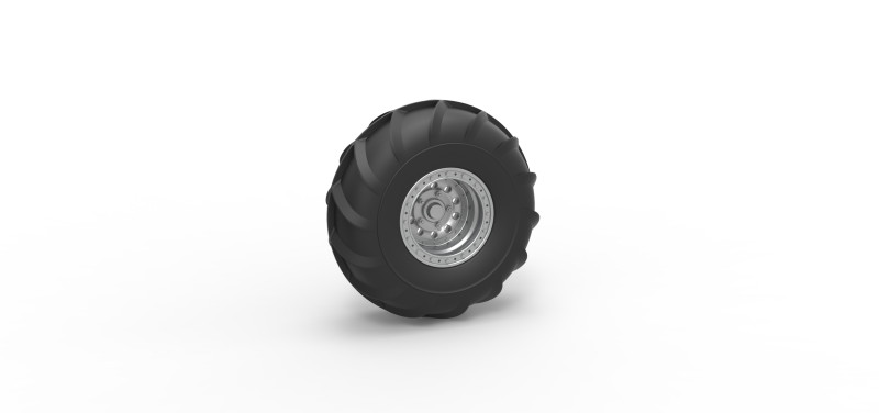 Front wheel from Mud dragster Version 2 Scale 1 to 25 3D Print Model .c4d .max .obj .3ds .fbx .stl .blend 