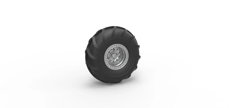 Front wheel from Mud dragster Version 2 Scale 1 to 25 3D Print Model .c4d .max .obj .3ds .fbx .stl .blend 