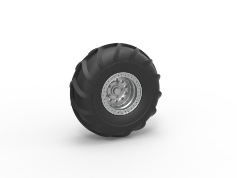 Front wheel from Mud dragster Version 2 Scale 1 to 25 3D Print Model