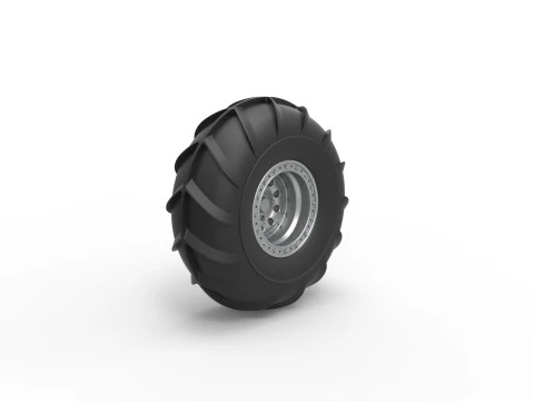 Front wheel from Mud dragster Version 2 Scale 1 to 25 3D Print Model