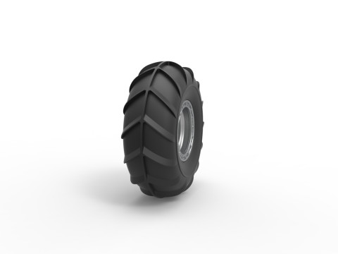 Front wheel from Mud dragster Version 2 Scale 1 to 25 3D Print Model