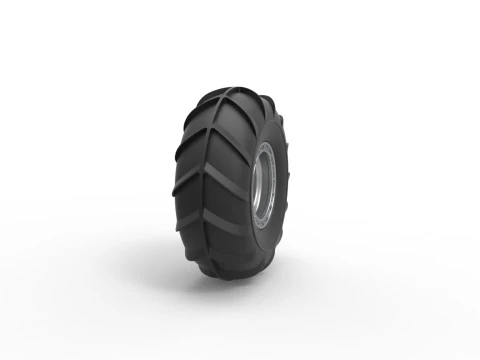 Front wheel from Mud dragster Version 2 Scale 1 to 25 3D Print Model