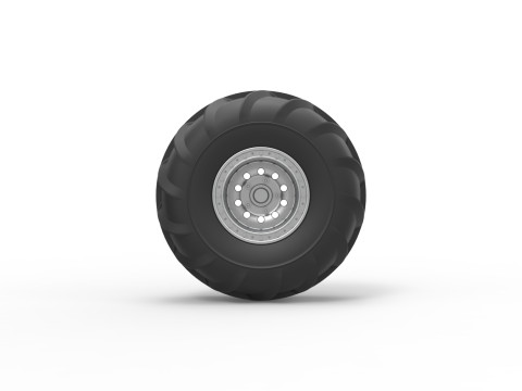 Front wheel from Mud dragster Version 2 Scale 1 to 25 3D Print Model