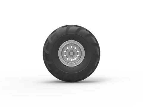 Front wheel from Mud dragster Version 2 Scale 1 to 25 3D Print Model