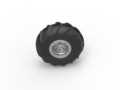 Front wheel from Mud dragster Version 2 Scale 1 to 25 3D Print Model