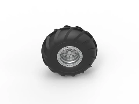 Front wheel from Mud dragster Version 2 Scale 1 to 25 3D Print Model