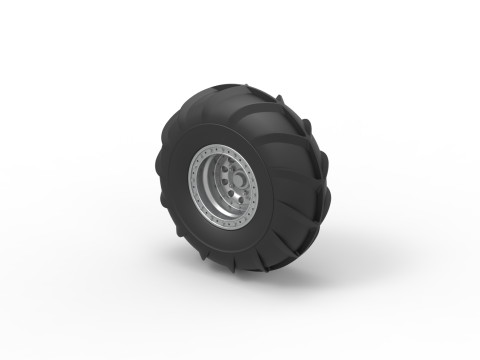 Front wheel from Mud dragster Version 2 Scale 1 to 25 3D Print Model