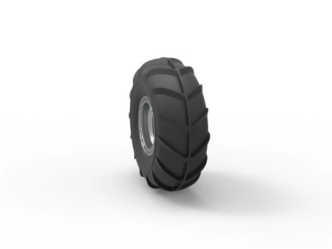 Front wheel from Mud dragster Version 2 Scale 1 to 25 3D Print Model