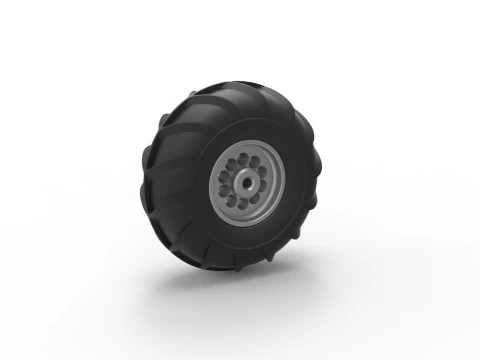 Front wheel from Mud dragster Version 2 Scale 1 to 25 3D Print Model