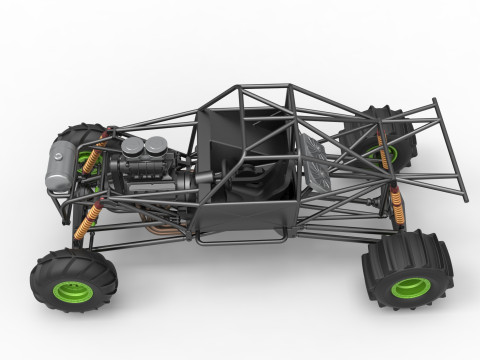 Mud dragster Base Scale 1 to 25 Modello di stampa 3D