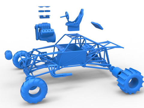 Mud dragster Base Scale 1 to 25 Modello di stampa 3D