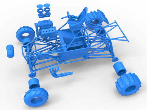 Mud dragster Base Scale 1 to 25 Modello di stampa 3D