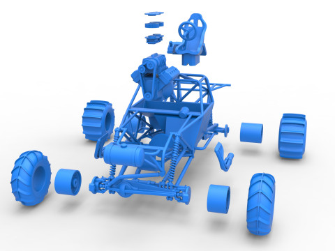 Mud dragster Base Scale 1 to 25 Modello di stampa 3D