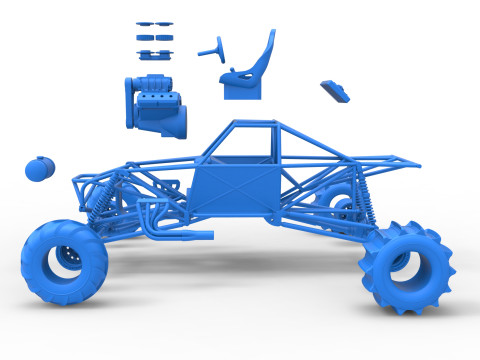 Mud dragster Base Scale 1 to 25 Modello di stampa 3D