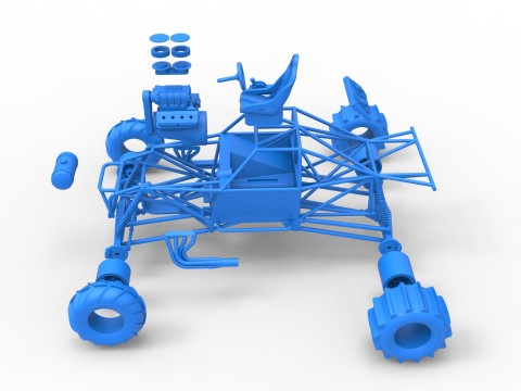 Mud dragster Base Scale 1 to 25 Modello di stampa 3D