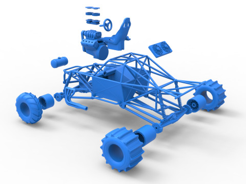Mud dragster Base Scale 1 to 25 Modello di stampa 3D