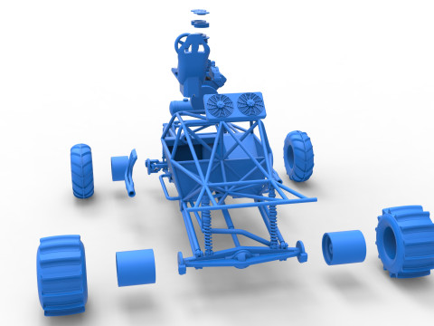 Mud dragster Base Scale 1 to 25 Modello di stampa 3D