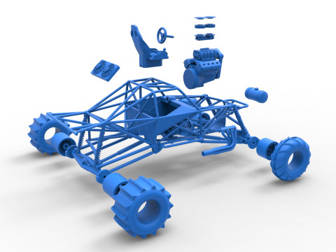 Mud dragster Base Scale 1 to 25 Modello di stampa 3D