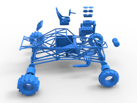 Mud dragster Base Scale 1 to 25 Modello di stampa 3D
