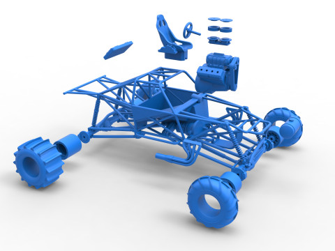 Mud dragster Base Scale 1 to 25 Modello di stampa 3D
