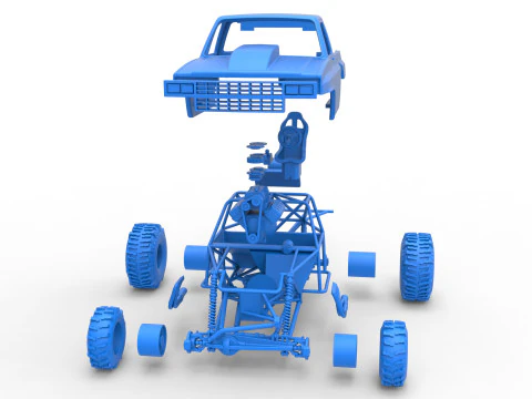 Mud dragster Version 3 Scale 1 to 25 3D Print Model