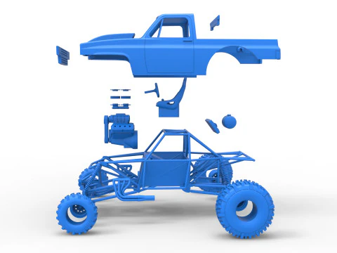Mud dragster Version 3 Scale 1 to 25 3D Print Model