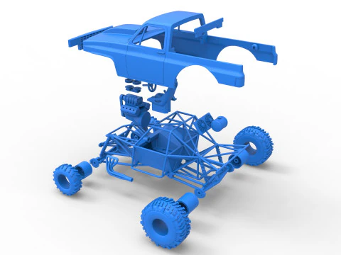 Mud dragster Version 3 Scale 1 to 25 3D Print Model