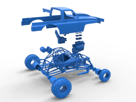 Mud dragster Version 3 Scale 1 to 25 3D Print Model