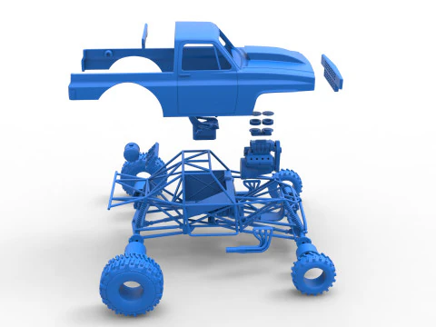 Mud dragster Version 3 Scale 1 to 25 3D Print Model