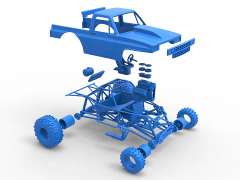 Mud dragster Version 3 Scale 1 to 25 3D Print Model