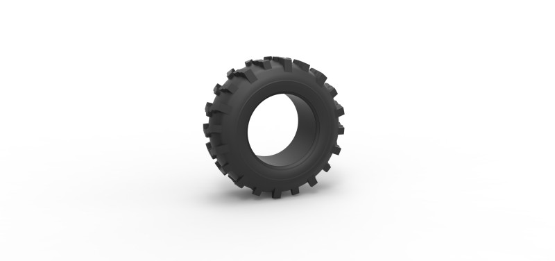 Mud dragster front tire 4 Scale 1 to 25 3D Baskı Modeli .c4d .max .obj .3ds .fbx .stl .blend 