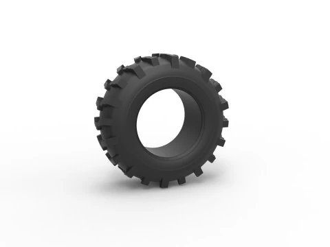 Переднее колесо грязевого драгстера 4. Масштаб от 1 до 25. 3D Принт Модель