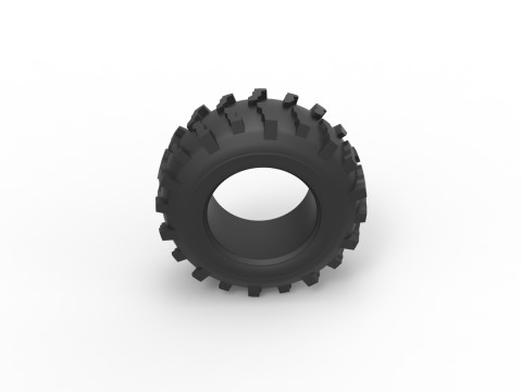 Mud dragster front tire 4 Scale 1 to 25 3D Baskı Modeli