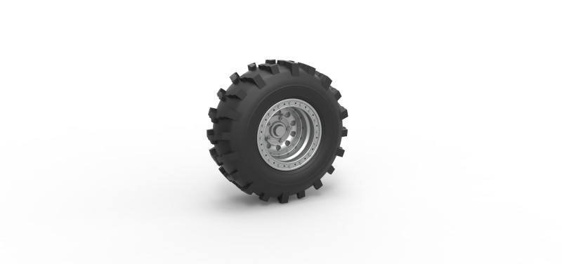 Front wheel from Mud dragster Version 3 Scale 1 to 25 3D Print Model .c4d .max .obj .3ds .fbx .stl .blend 