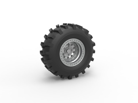 Front wheel from Mud dragster Version 3 Scale 1 to 25 3Dプリントモデル