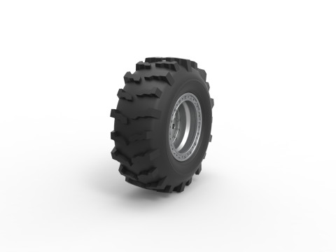 Front wheel from Mud dragster Version 3 Scale 1 to 25 3D Print Model