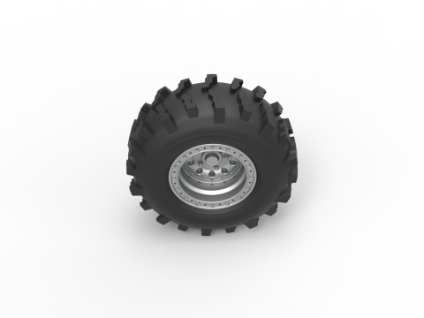Front wheel from Mud dragster Version 3 Scale 1 to 25 3D Print Model