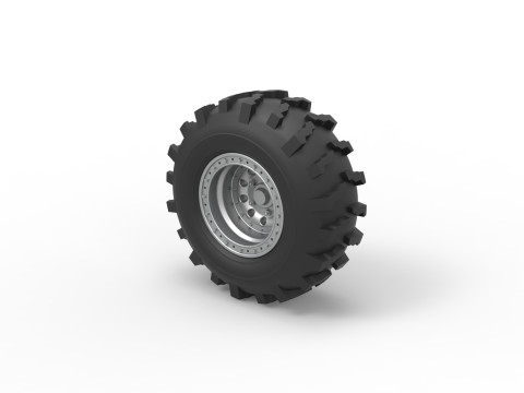 Front wheel from Mud dragster Version 3 Scale 1 to 25 3D Print Model