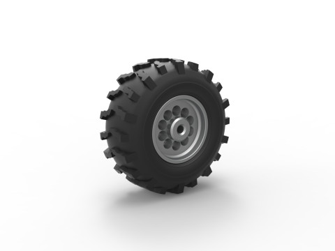 Front wheel from Mud dragster Version 3 Scale 1 to 25 3D Print Model