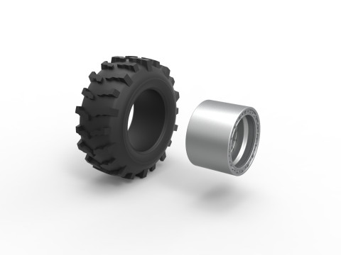 Front wheel from Mud dragster Version 3 Scale 1 to 25 3D Print Model