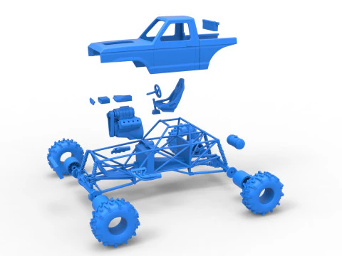 Mud dragster Version 4 Scale 1 to 25 3D Print Model