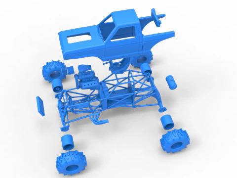 Mud dragster Version 4 Scale 1 to 25 3D Print Model